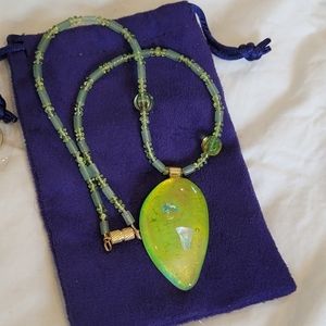 Artist authenticated One-of-a-kind Signed artisanal glass & bead necklace
